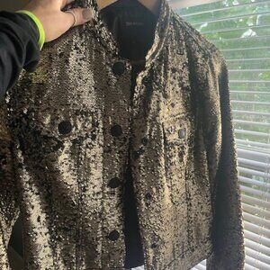 True Religion Sequins Leather Jacket